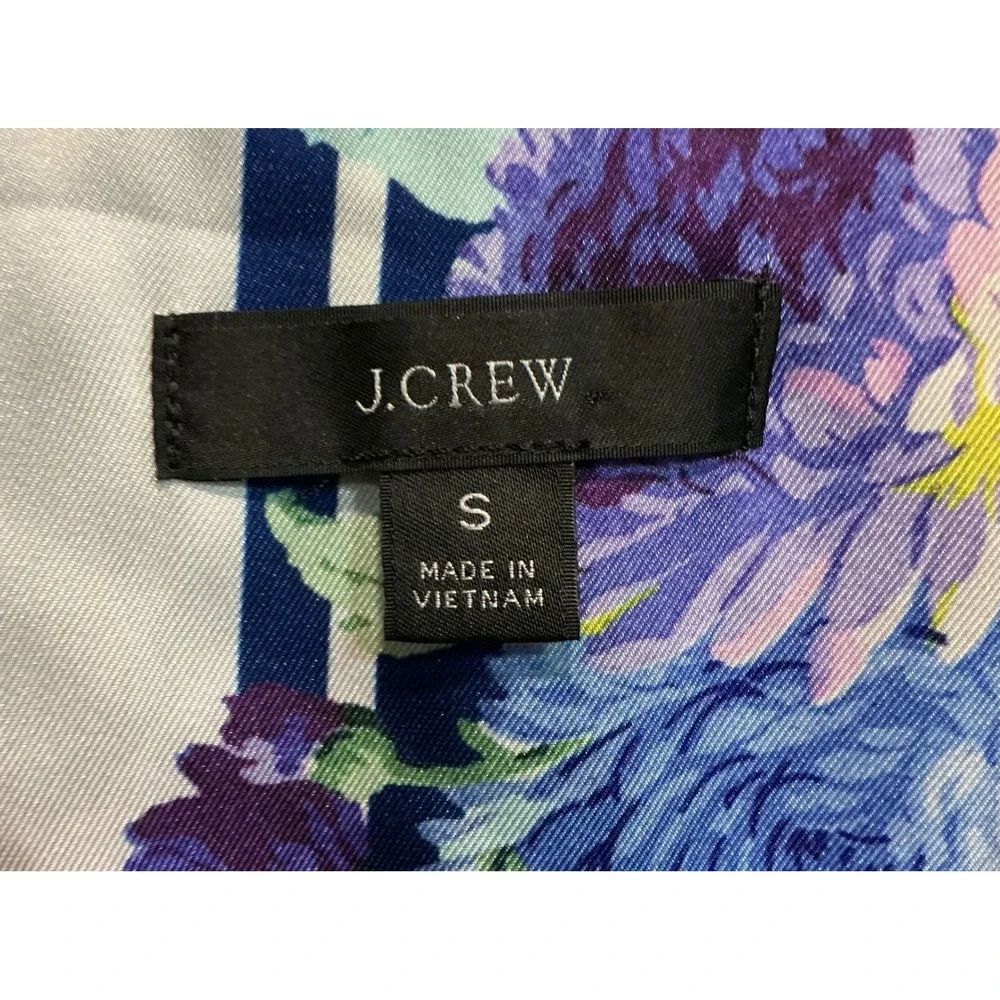 J.Crew Vintage Floral Stripe Drapey Pull-On Pant and Top Lounge Set Blue S 4
